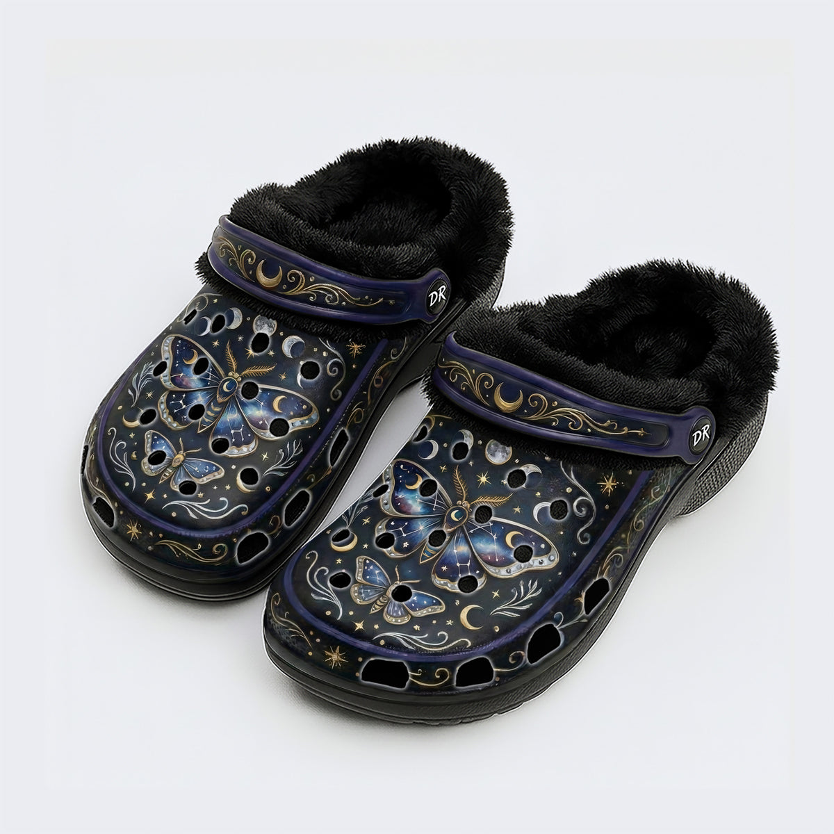 Starry Jewel Moth Print Clogs