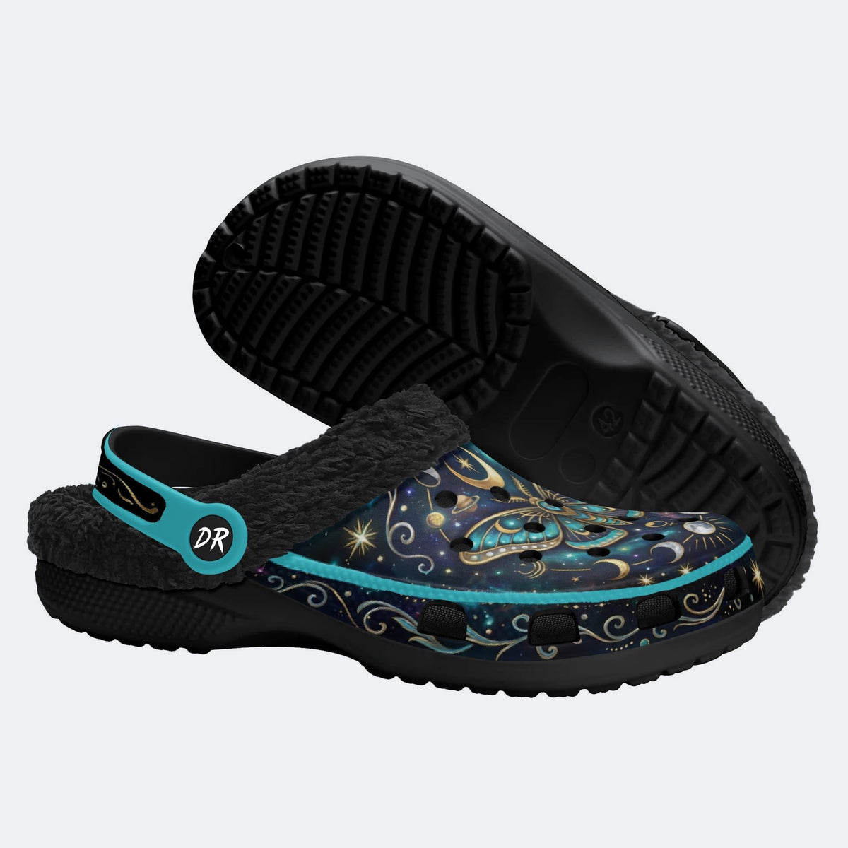 Starry Dream Jewel Moth Print Clogs