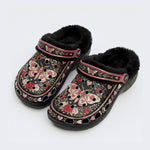 Romantic Wreath Moth Print Clogs