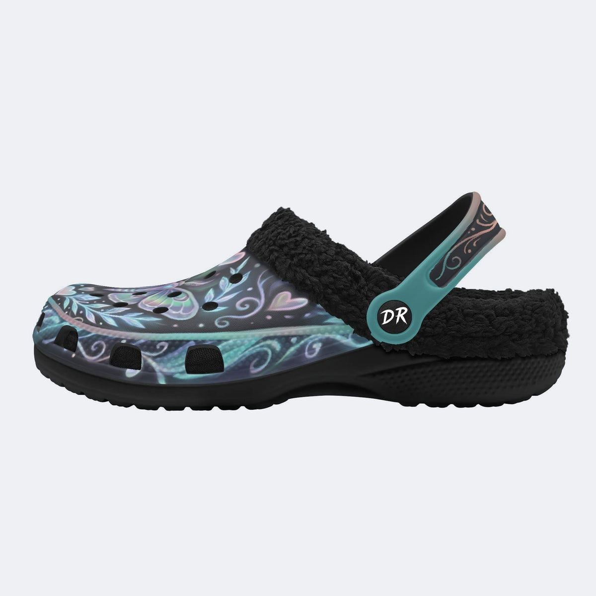 Aurora Moth Vintage Wreath Print Clogs