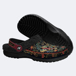 Jewel Moth Vintage Wreath Print Fleece-Lined Clogs
