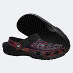 Dark Romantic Psychedelic Moth Print Fleece-Lined Clogs