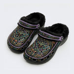 Vintage Psychedelic Moth Mushroom Wreath Print Clogs