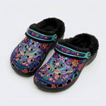 Cosmic Psychedelic Moth Wreath Print Clogs
