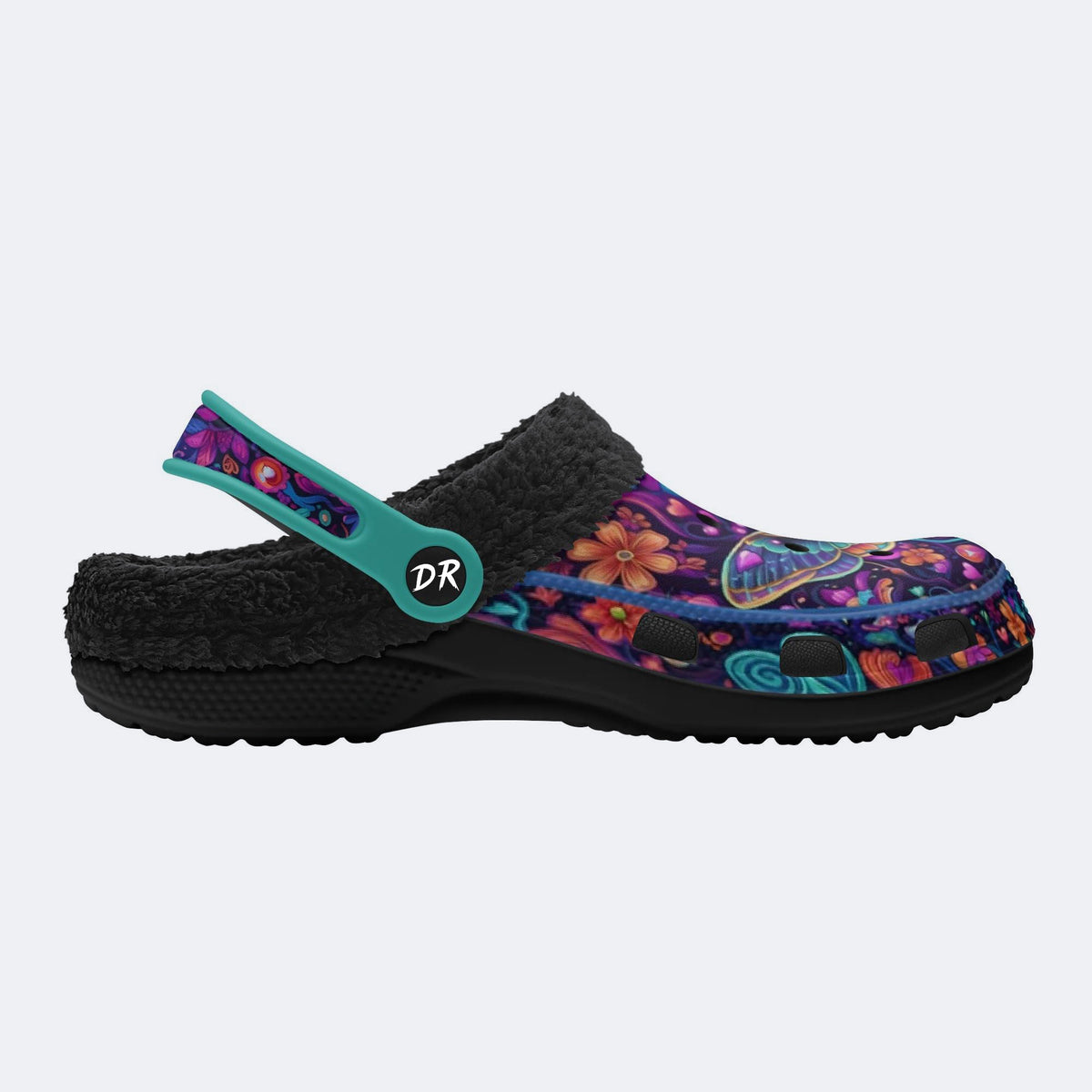 Cosmic Psychedelic Moth Wreath Print Clogs