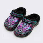 Cosmic Psychedelic Moth Wreath Print Clogs