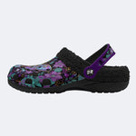 Celestial Iridescent Moth Wreath Print Fleece-Lined Clogs