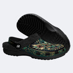 Jewel Eagle Vintage Wreath Print Fleece-Lined Clogs