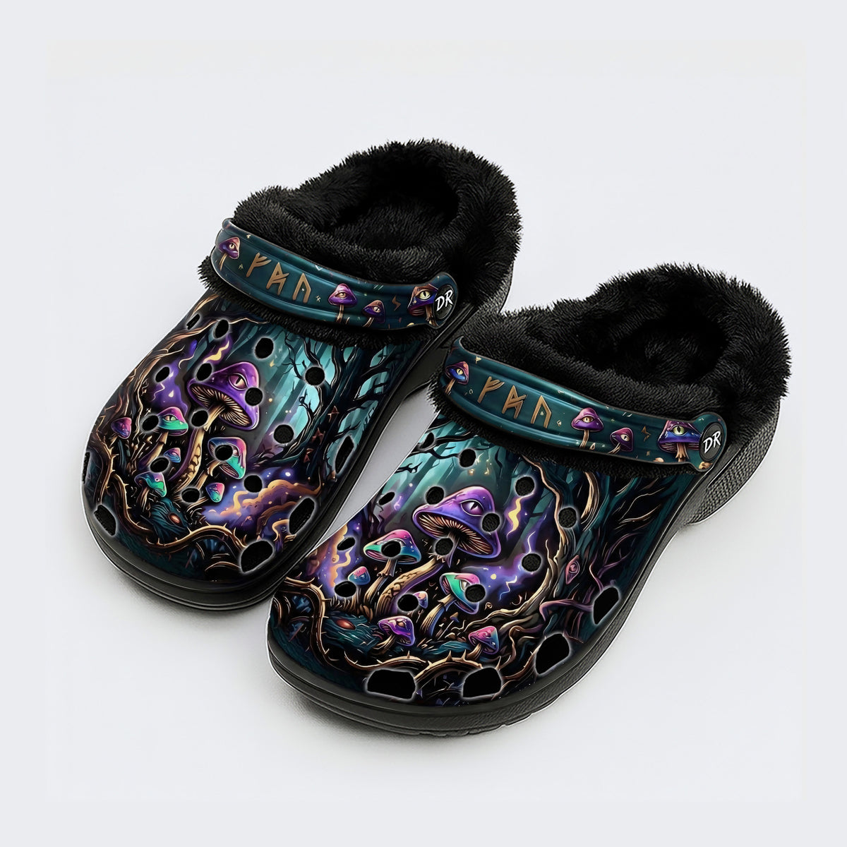 Mystic Mushroom Forest Print Clogs