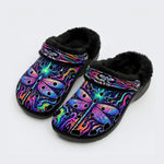 Psychedelic dragonfly Print Fleece-Lined Clogs