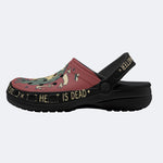 Frog Old-school Tattoo & Slogan Print Clogs