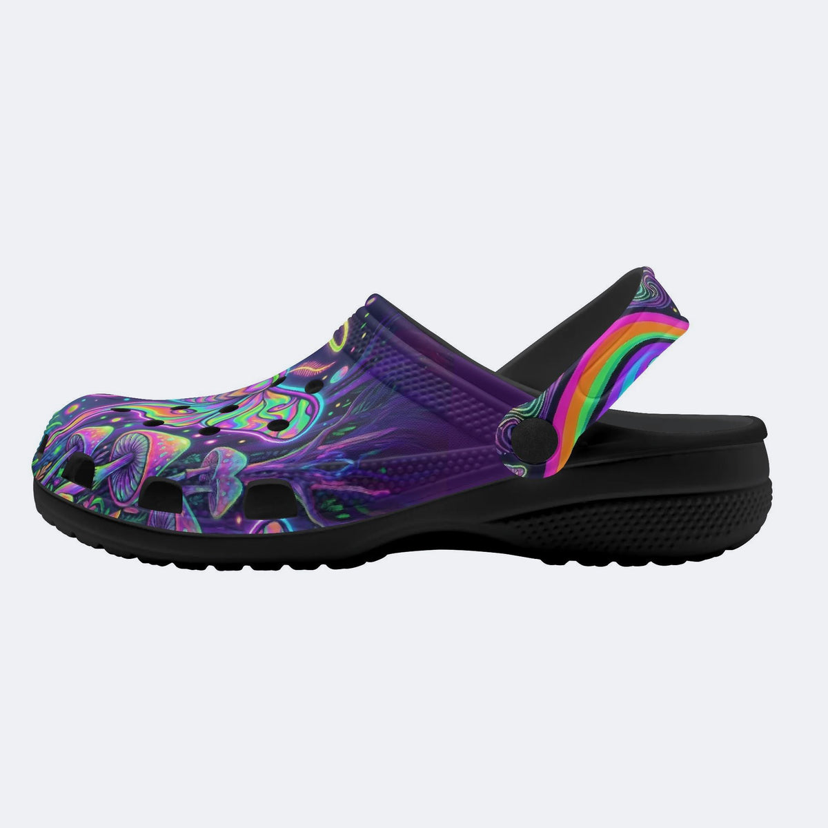 Flowing Color Psychedelic Moth Clogs