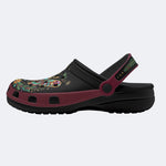 Jewel Moth Vintage Floral Wreath Print Clogs