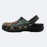 Psychedelic Retro Mushroom Forest Print Fleece-Lined Clogs