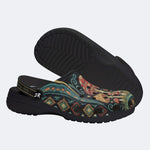 Psychedelic Retro Mushroom Forest Print Fleece-Lined Clogs