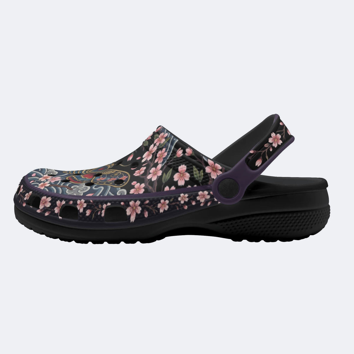 Cherry Blossom Moth Print Clogs