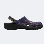Cosmic Psychedelic Jewel Moth Print Clogs