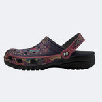 Dark Romantic Psychedelic Moth Print Fleece-Lined Clogs