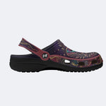 Dark Romantic Psychedelic Moth Print Fleece-Lined Clogs