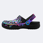 Cosmic Psychedelic Moth Print Clogs