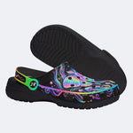 Cosmic Psychedelic Moth Print Clogs