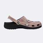 Dreamy Psychedelic Moth Print Fleece-Lined Clogs