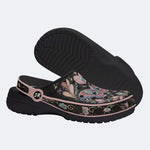 Dreamy Psychedelic Romantic Moth Print Fleece-Lined Clogs