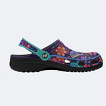 Cosmic Psychedelic Moth Wreath Print Clogs