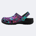 Cosmic Psychedelic Moth Wreath Print Clogs
