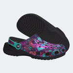 Cosmic Psychedelic Moth Wreath Print Clogs