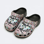 Iridescent Romantic Moth Print Fleece-Lined Clogs
