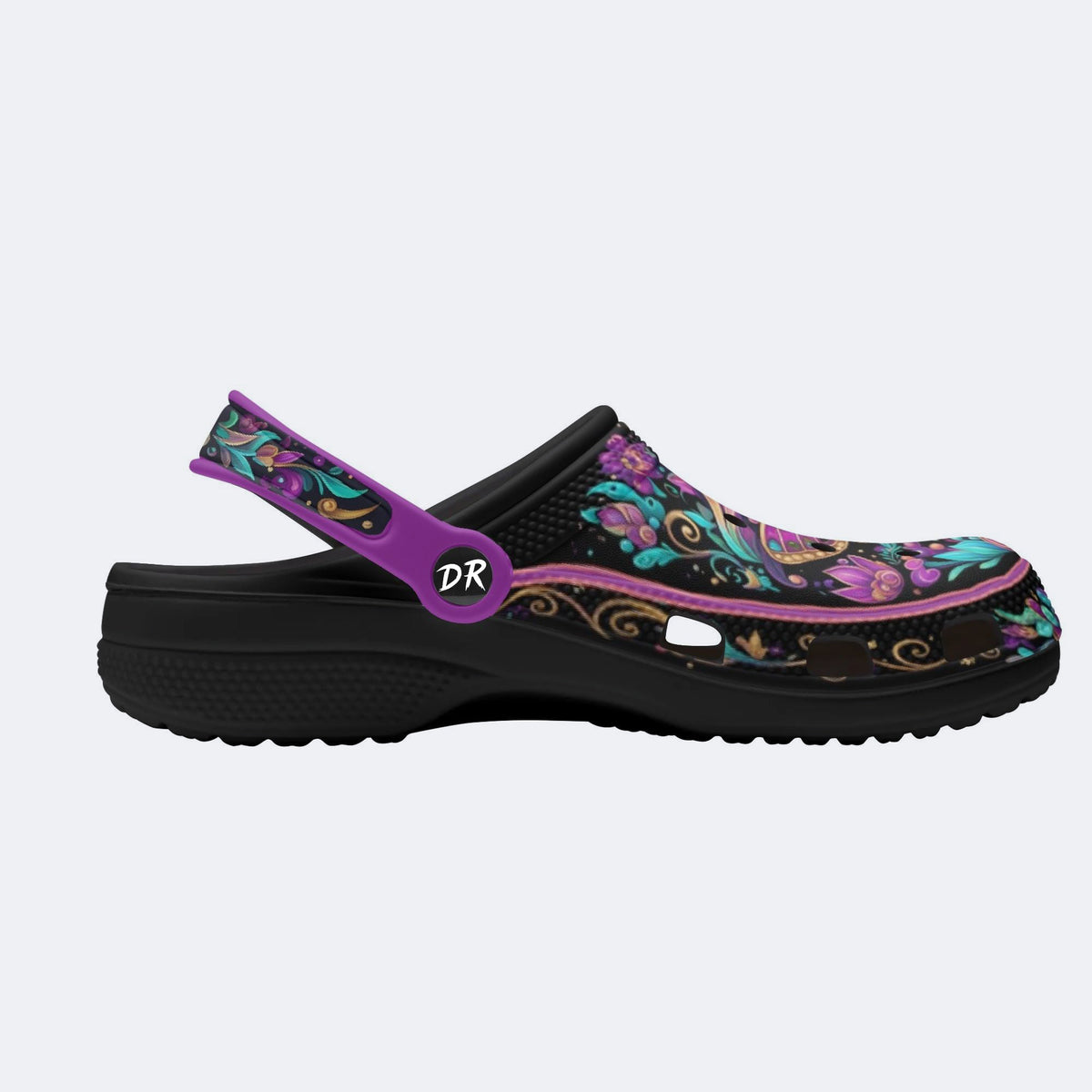 Iridescent Jewel Moth Print Fleece-Lined Clogs