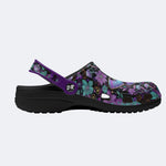 Celestial Iridescent Moth Wreath Print Fleece-Lined Clogs