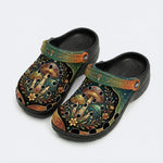 Jewel Mushroom Vintage Wreath Print Fleece-Lined Clogs