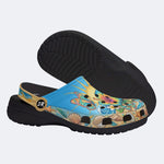 Tropical Sun Butterfly Print Fleece-Lined Clogs