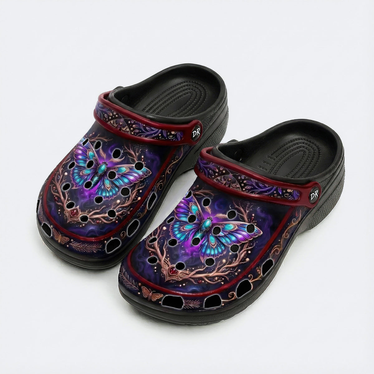 Abyssal Forest Moth Print Clogs
