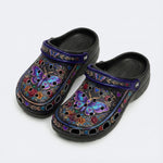 Vintage Moth Rose Print Clogs