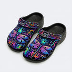 Psychedelic dragonfly Print Fleece-Lined Clogs