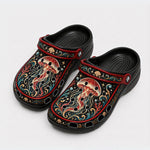 Ornate Jellyfish Print Fleece-Lined Clogs
