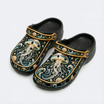Emerald Jellyfish Fantasy Print Clogs