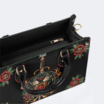 Fire Tiger Traditional Tattoo Print - Leather Handbag