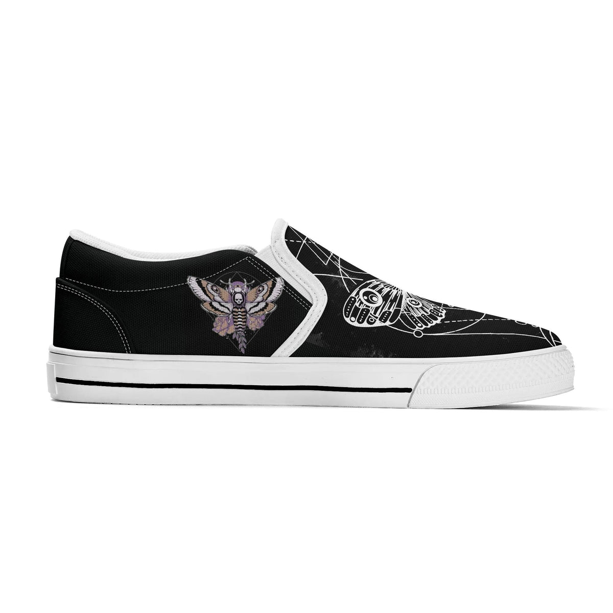 Unisex Death Moth&Skull - Slip On Shoes