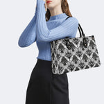 Retro Gothic Black Stripe Lace - Leather Handbag