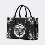 Death Moth Vintage Print - Leather Handbag