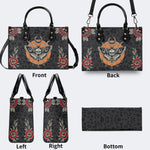 Death Moth Vintage Print - Leather Handbag