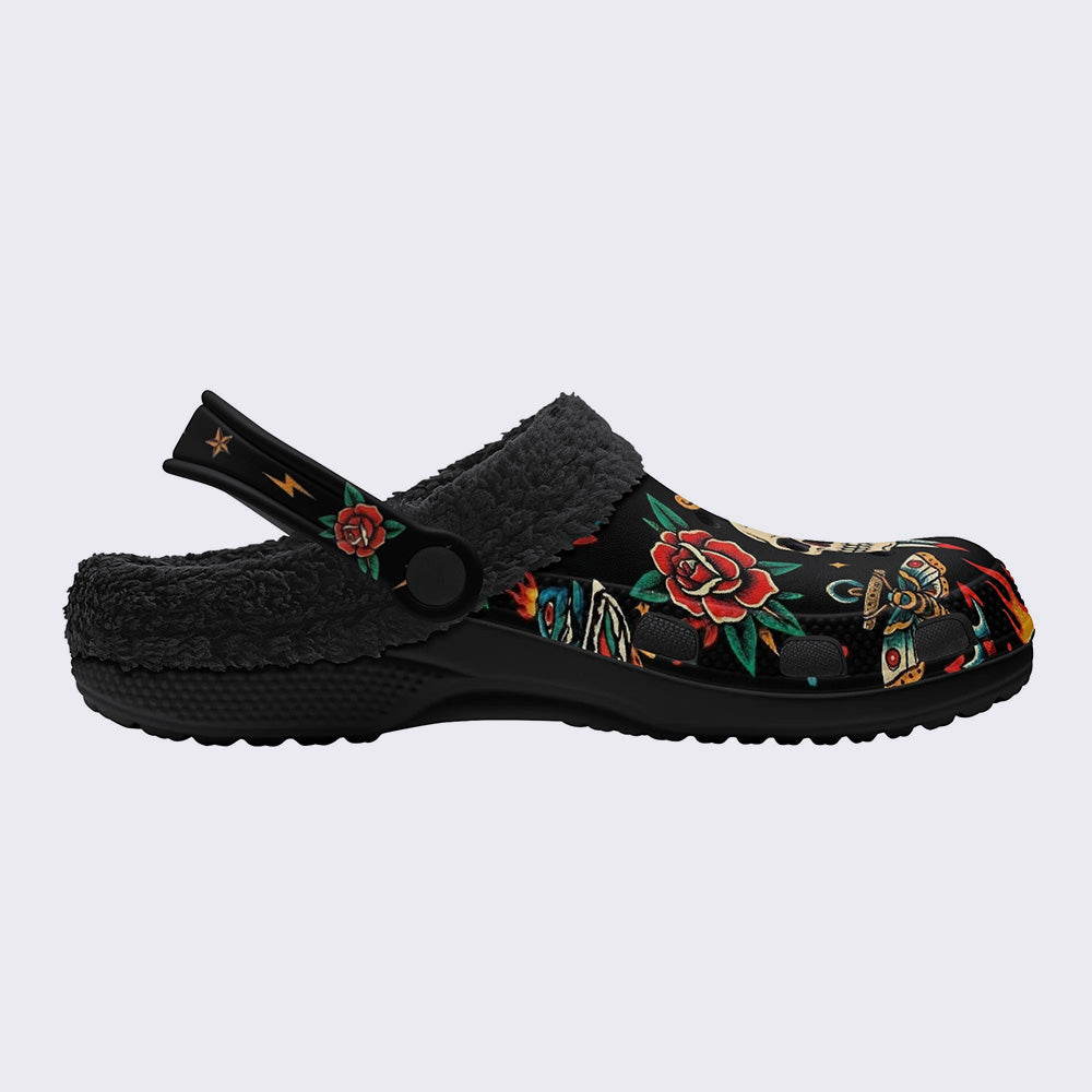 Old School Tattoos Art Print Fleece-Lined Clogs