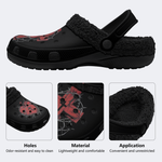 Heart Print - Fur Lined Slippers/Sandals