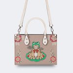 Lucky Cat Print - Leather Handbag