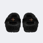 Skull Wolf Print - Fur Lined Slippers/Sandals