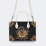 Grim Reaper Flowers Print - Leather Handbag